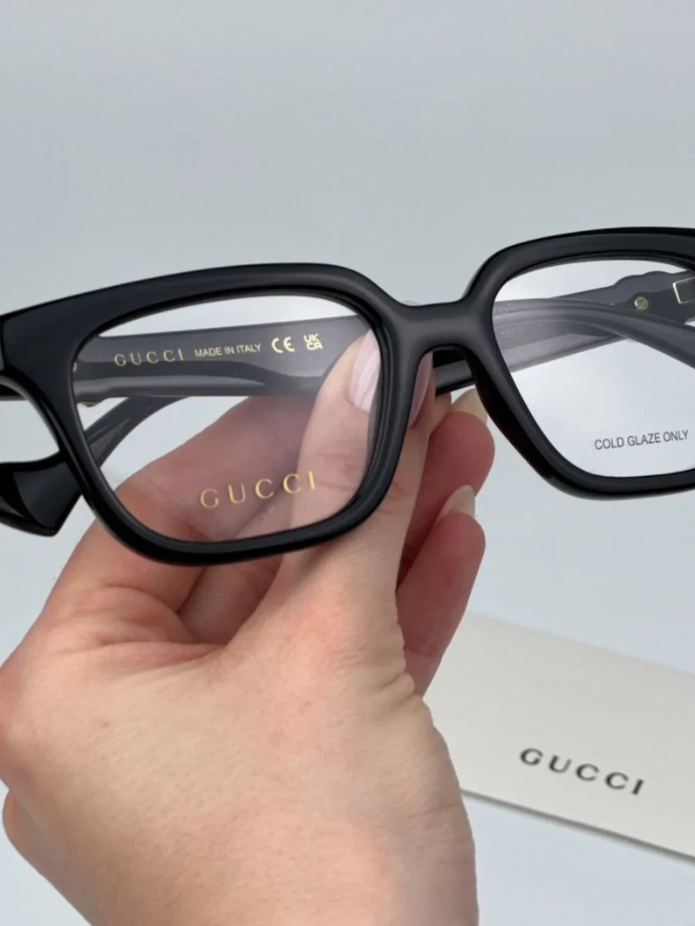 Gucci GG1536O 001 BRAND NEW Eyeglasses Black Square Women